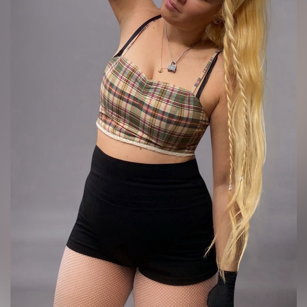 Vintage Ralph Lauren Plaid Fairy Grunge Crop Top